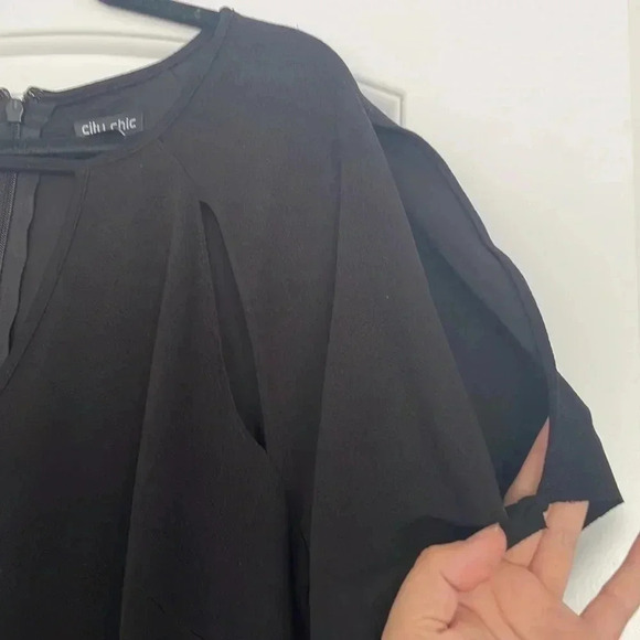 City Chic Black Romper Keyhole Pockets Sz XL - Picture 3 of 8